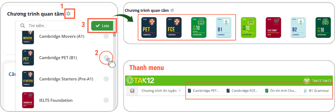 chương trình quan tâm
